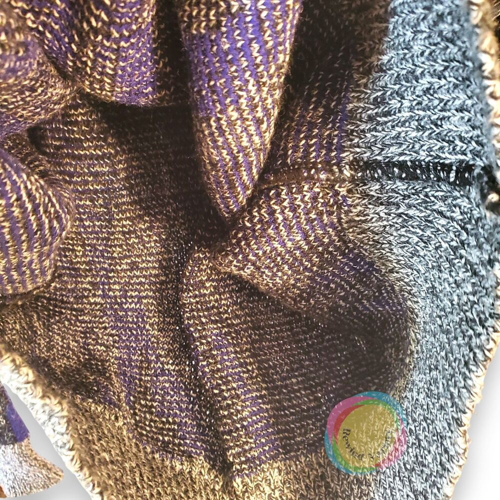 Vintage Spettro Geometric Knit Sweater Purple Men L - Picture 12 of 14